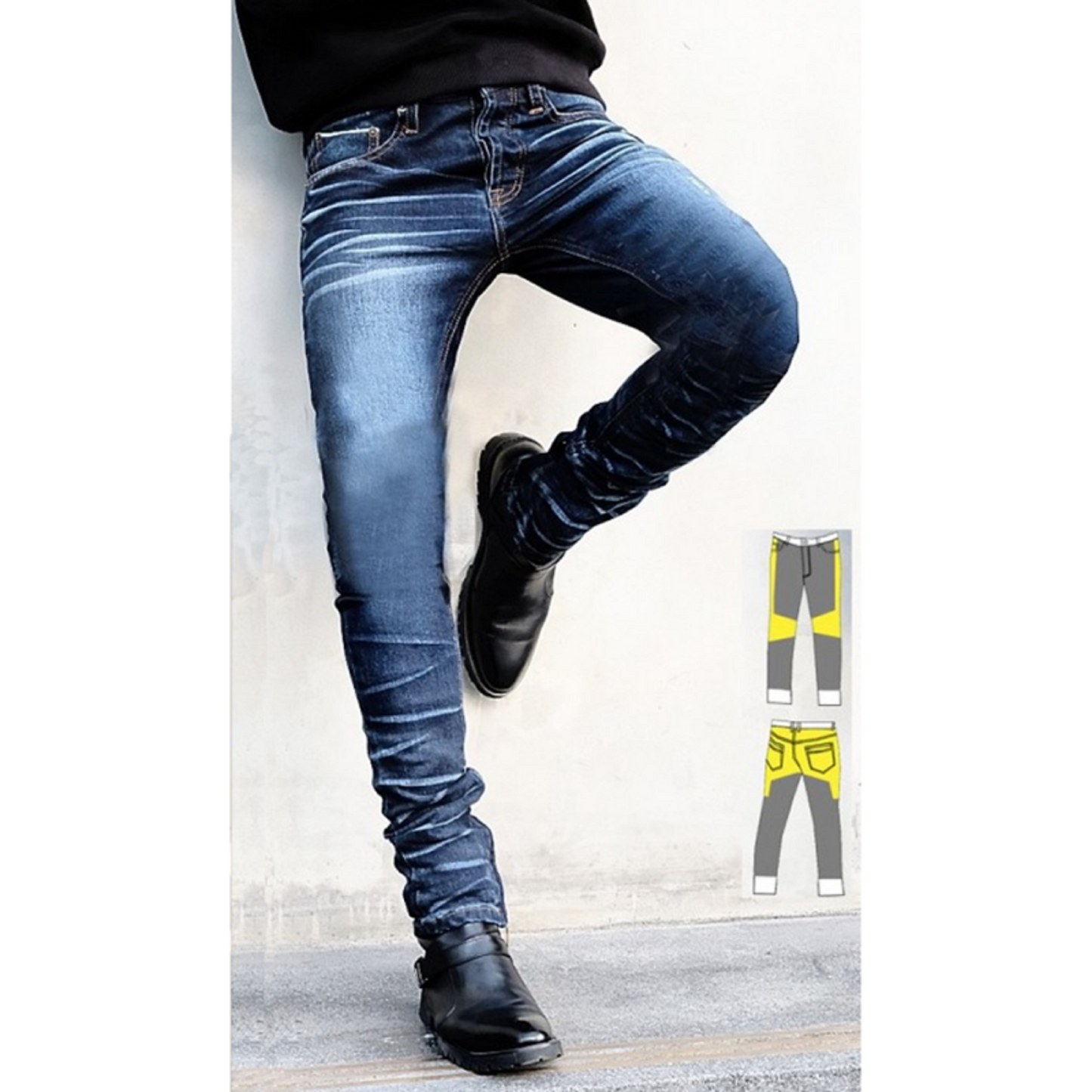 Men's Motorcycle Jeans – Motorcycle Rider Classic "Original Blue" | CE 17092 Certified Protective Riding Denim with Kevlar & Armor Pockets