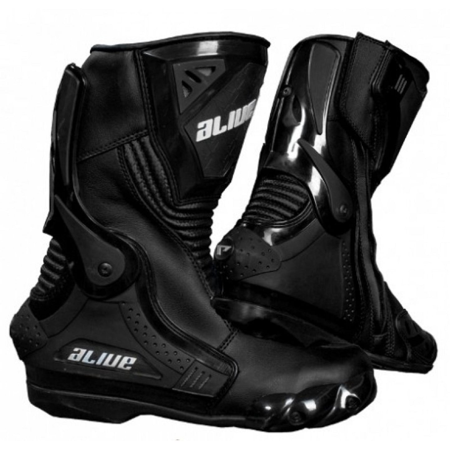 MX Quick Performance Racing Boots – Full Grain Leather, PU Sliders, Anti-Vibration Sole, Reinforced Protection, Zipper & Velcro Closure, Wide Fit for Unisex