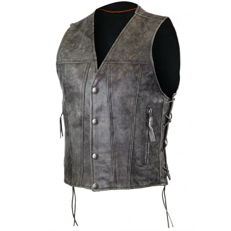 Premium cracker custom leather vest Premium Cowhide, Patch Ready Back, Ideal for Biker Clubs & Riders