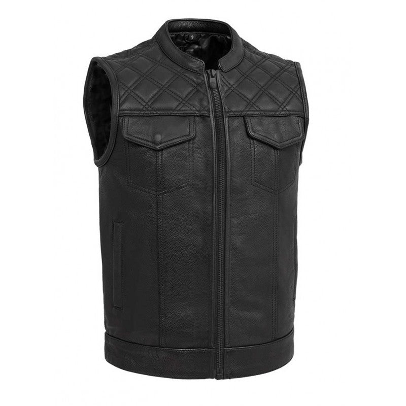 Premium Retro full-bodied dual zip leather vest Premium Cowhide, Patch Ready Back, Ideal for Biker Clubs & Riders