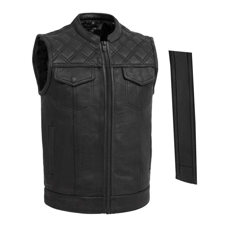 Premium Retro full-bodied dual zip leather vest Premium Cowhide, Patch Ready Back, Ideal for Biker Clubs & Riders