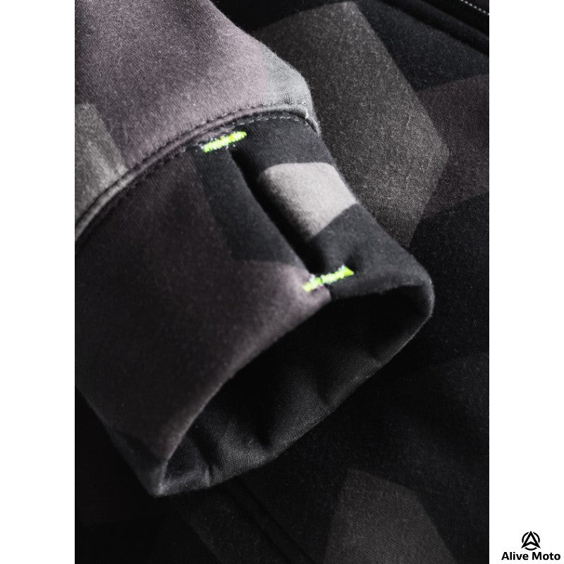 MC Premium Camo Grey Motorcycle Hoodie – CE Level-2 Armor & Full DuPont™ Kevlar® Lining