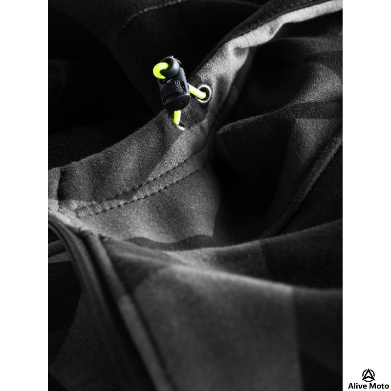 MC Premium Camo Grey Motorcycle Hoodie – CE Level-2 Armor & Full DuPont™ Kevlar® Lining