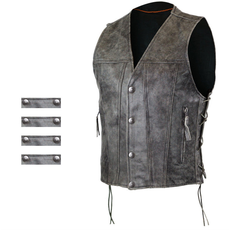 Premium cracker custom leather vest Premium Cowhide, Patch Ready Back, Ideal for Biker Clubs & Riders