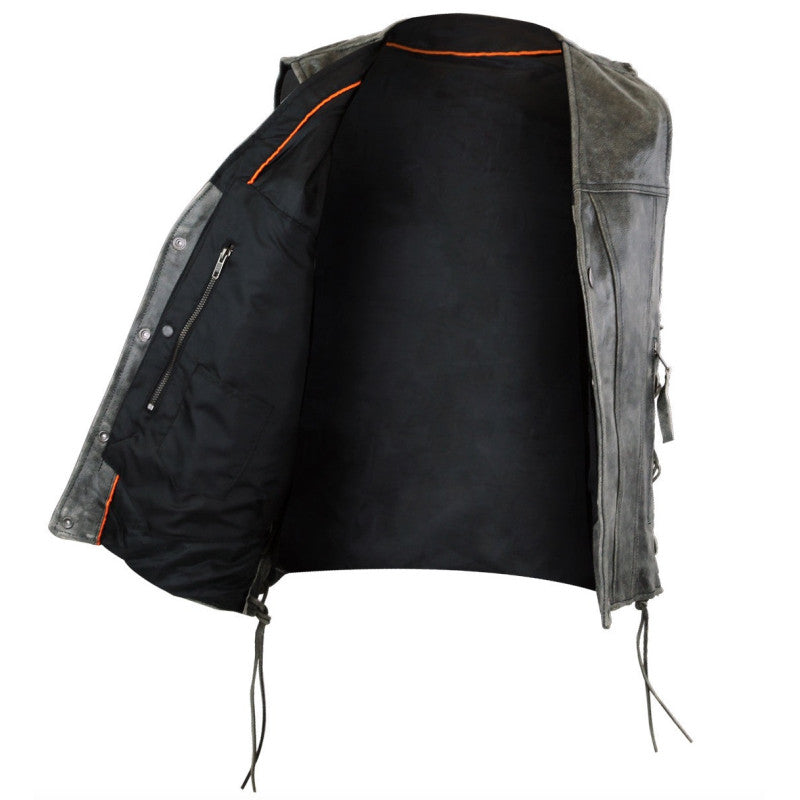 Premium cracker custom leather vest Premium Cowhide, Patch Ready Back, Ideal for Biker Clubs & Riders