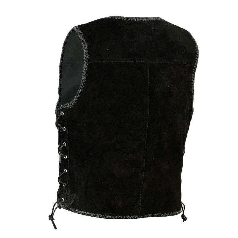 Premium nubuck black leather vest Premium Cowhide, Patch Ready Back, Ideal for Biker Clubs & Riders