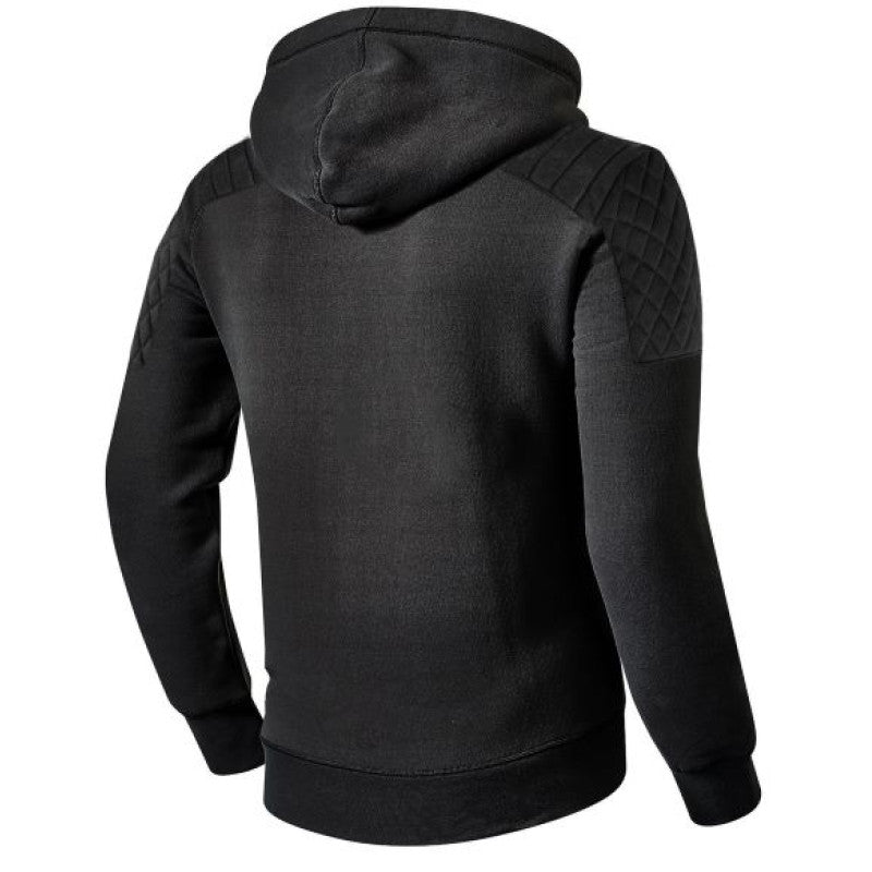 Motorcycle Premium Classic Black Hoodie – CE Certified, Kevlar® Lined, Water-Repellent, Urban Rider Gear