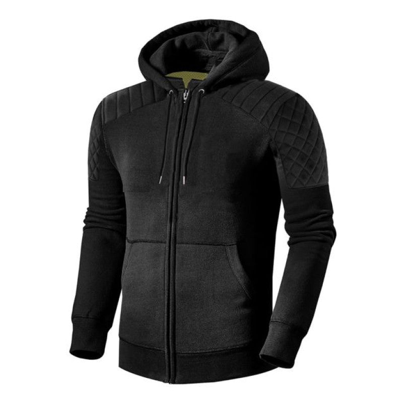Men’s Premium Classic Black Motorcycle Riding Hoodie | CE Certified Protective Gear (CE 17092:2020)
