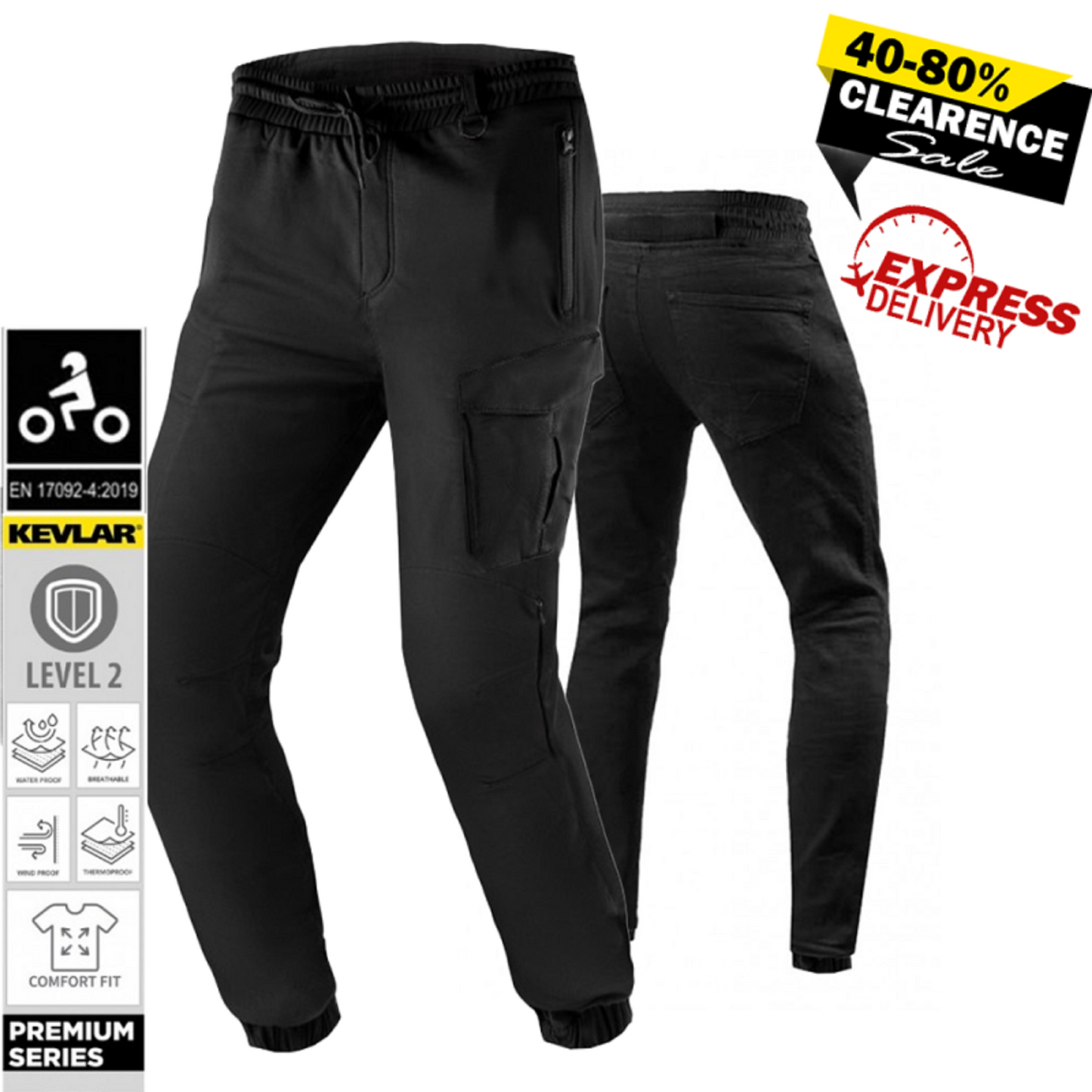 Men’s MotoGP Dark Camo Motorcycle Track Jogger Pants | CE Level 2 Certified Protective Riding Gear