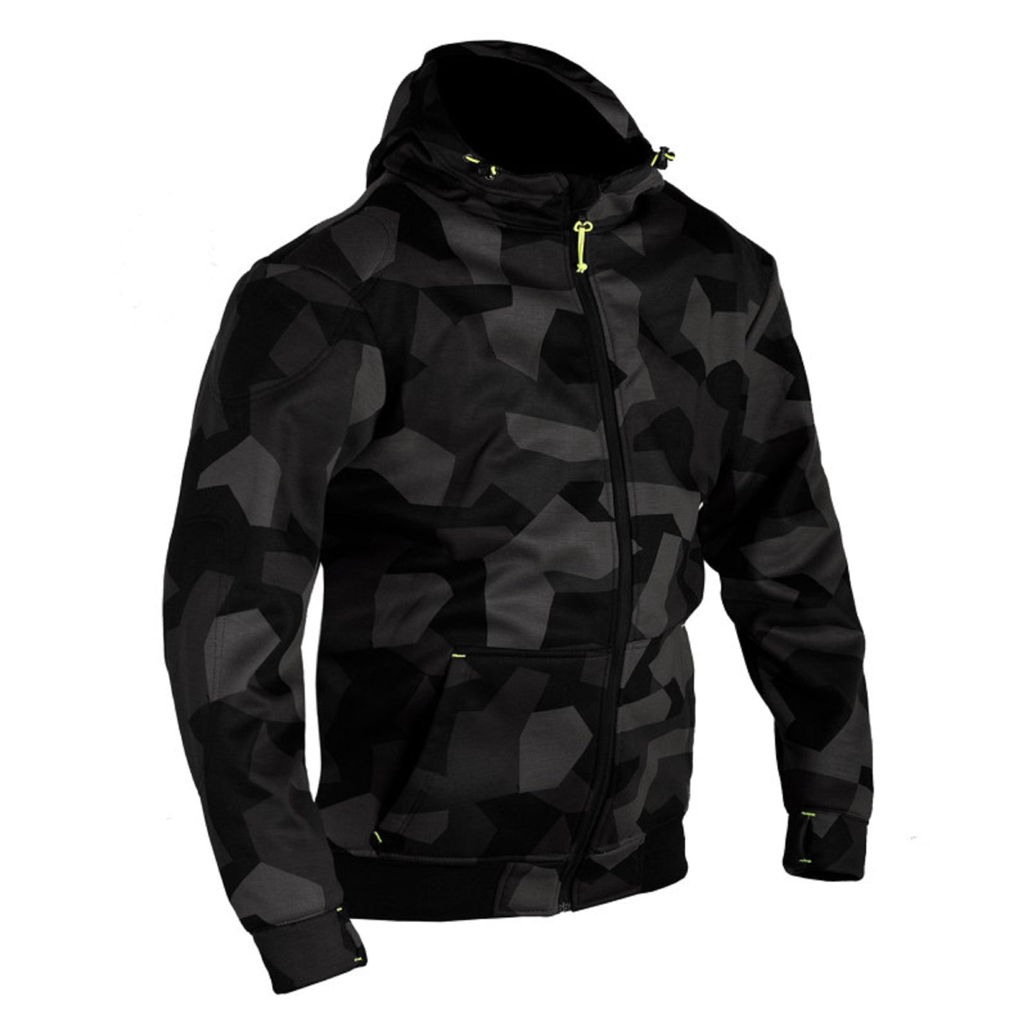 MC Premium Camo Grey Men’s Motorcycle Hoodie – CE Level 2 Certified EN 17092:2020 | Kevlar® Lined, Waterproof & Armored