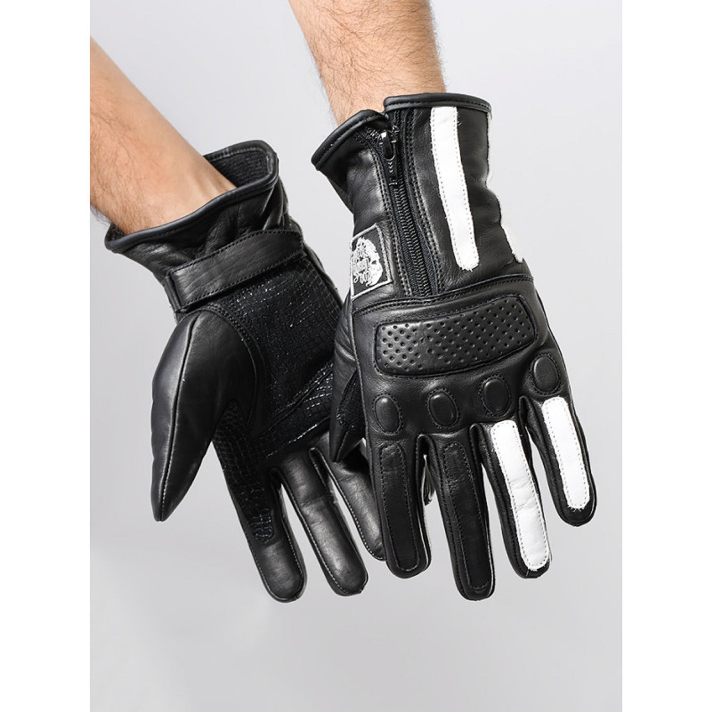 ATA Rider Free Sami Men’s Short Motorcycle Gloves – Lightweight Leather Riding Gloves with Breathable Design