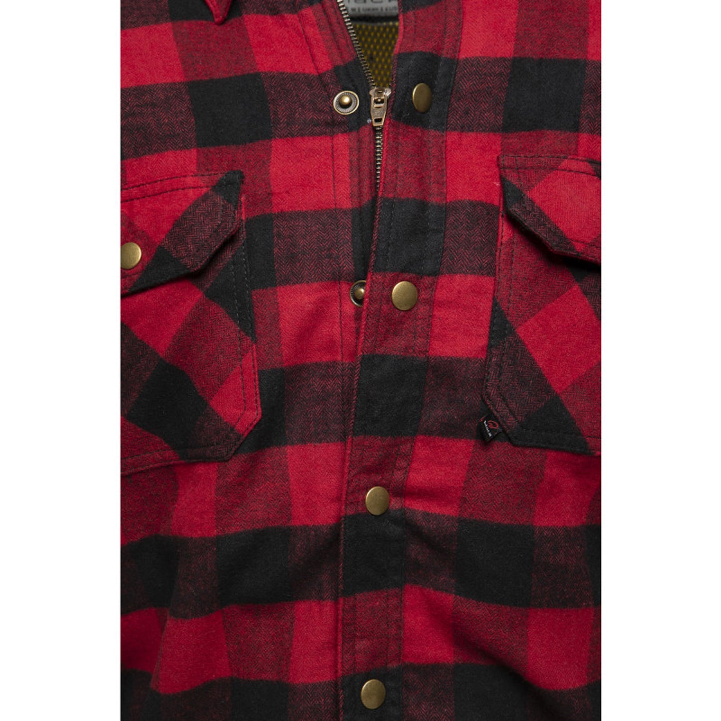Men’s Premium Coyote Black & Red Motorcycle Flannel Shirt | CE Certified Protective Riding Shirt (CE 17092)