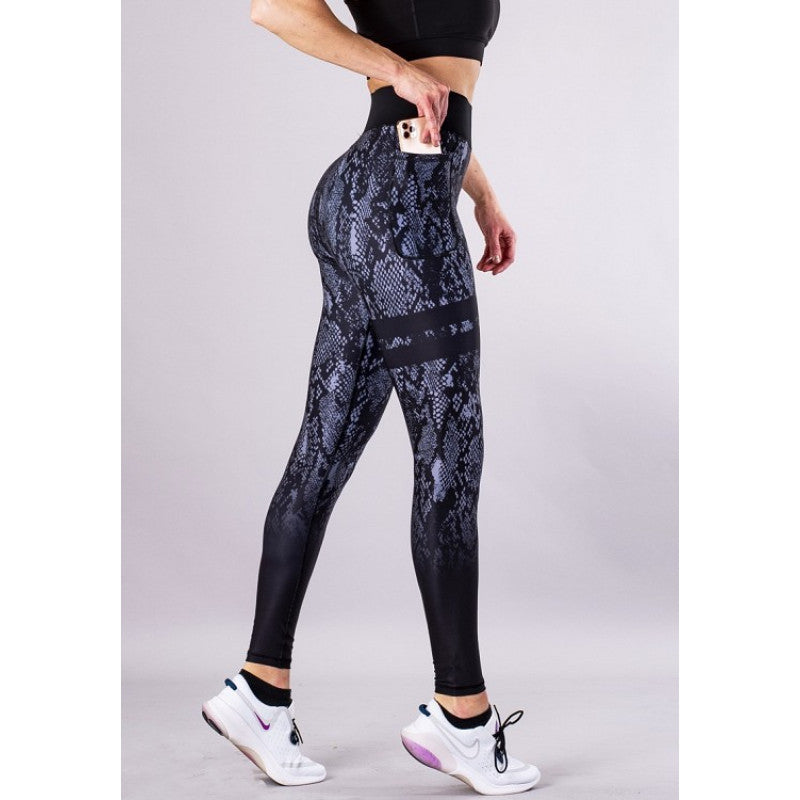 SHAPELAB Cyprus Dark Shade Leggings – High Waist, 4-Way Stretch, Antimicrobial & Breathable Fitness Tights