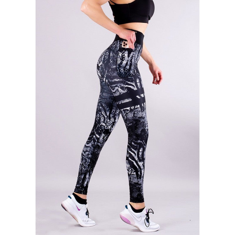 Shapelab Hunter Black Straps Leggings – Premium High-Waist Sculpting Leggings for Active & Casual Wear