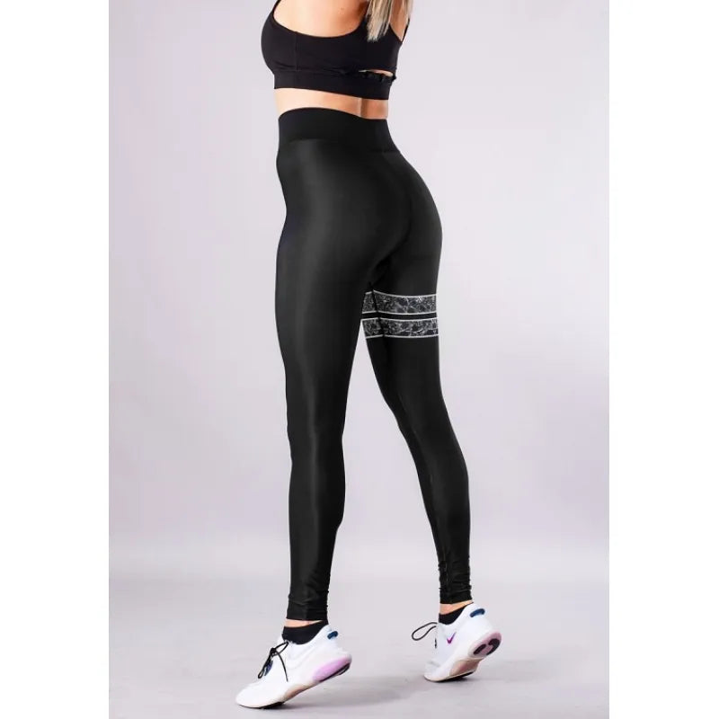 SHAPELAB Basic Shape Reflector Leggings – High Waist, 4-Way Stretch, Antimicrobial Fitness Tights