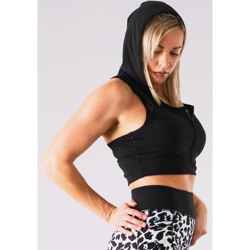 SHAPELAB Calygal Black Top – Women's Performance Fit, Antimicrobial, 4-Way Stretch Activewear