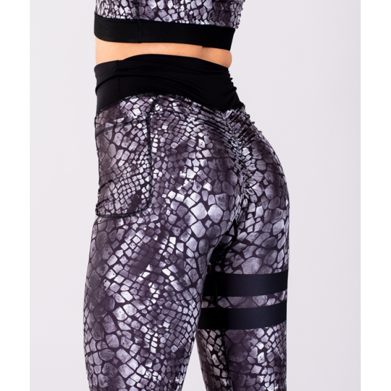 SHAPELAB Cobra Black Scrunch Leggings – High Waist, Scrunch-Bum, 4-Way Stretch, Antimicrobial Fitness Tights