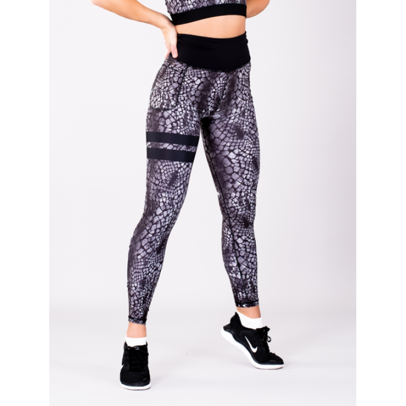SHAPELAB Cobra Black Scrunch Leggings – High Waist, Scrunch-Bum, 4-Way Stretch, Antimicrobial Fitness Tights