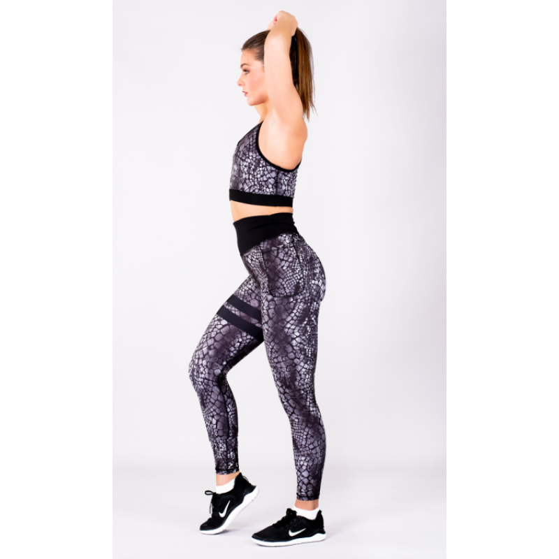 SHAPELAB Cobra Black Scrunch Leggings – High Waist, Scrunch-Bum, 4-Way Stretch, Antimicrobial Fitness Tights
