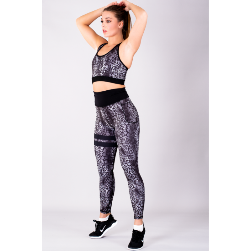 SHAPELAB Cobra Black Scrunch Leggings – High Waist, Scrunch-Bum, 4-Way Stretch, Antimicrobial Fitness Tights