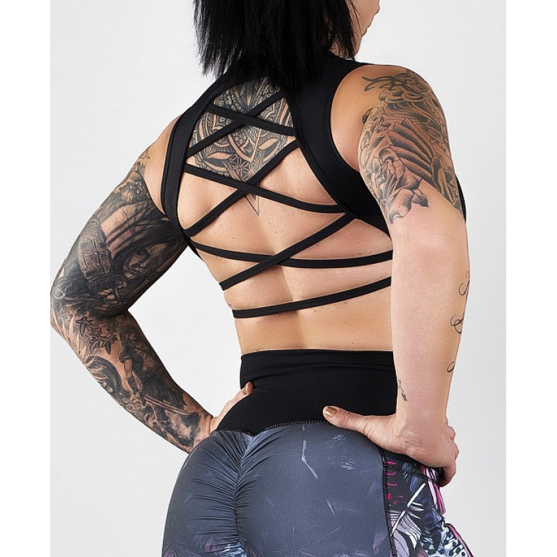 SHAPELAB Criss Cross Top – High Support, Breathable Lycra Women's Sportswear with 4-Way Stretch