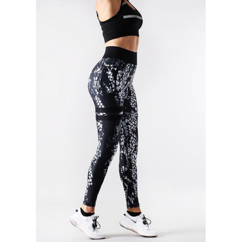 SHAPELAB Dark Beauty Leggings – High Waist, 4-Way Stretch, Antimicrobial & Breathable Fitness Tights