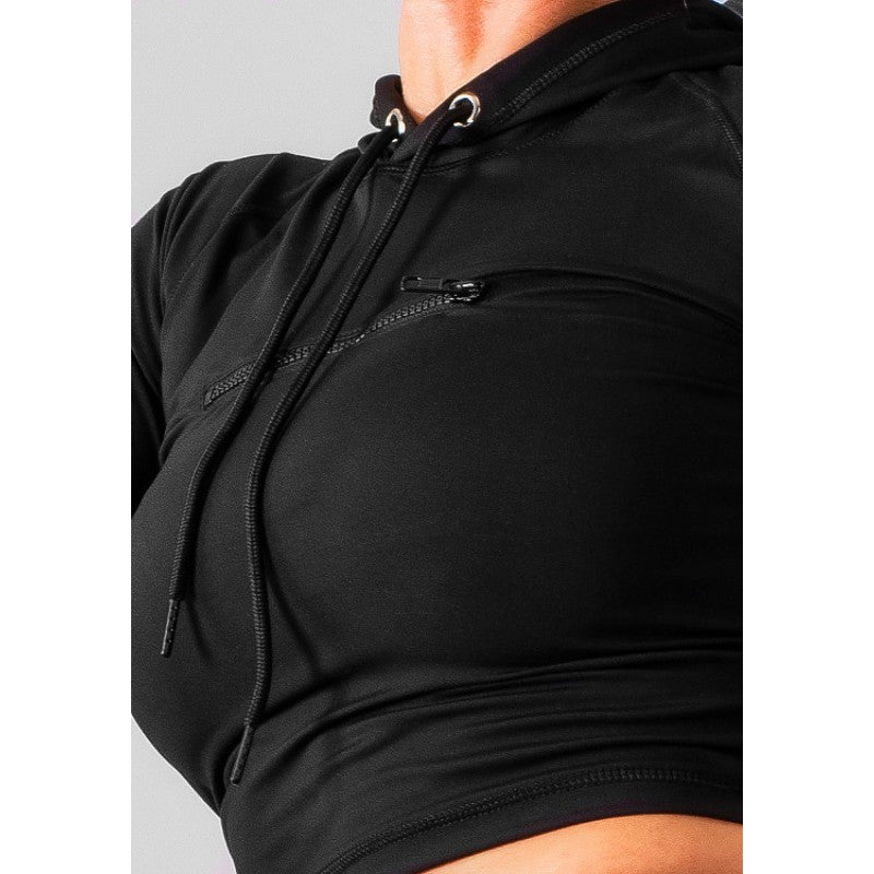 SHAPELAB Fighter Black Top – High Performance, Ultra-Soft Lycra, Antimicrobial & Breathable Sportswear for Women