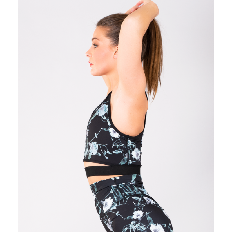 Shapelab Floral Sports Top – Premium High-Performance Lycra Activewear