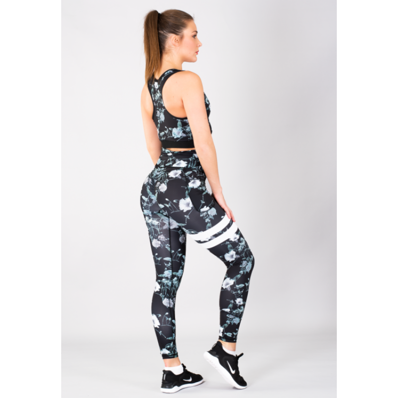 Shapelab Floral Sports Top – Premium High-Performance Lycra Activewear