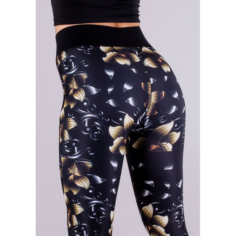 Shapelab Golden Flower Leggings – Premium High-Waist Activewear