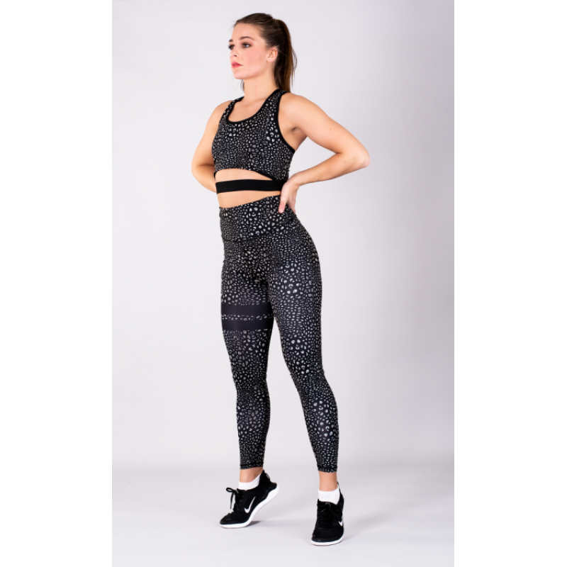 Shapelab Golden Leo Scrunch Leggings – High-Waist, Cargo-Style Sculpting Tights