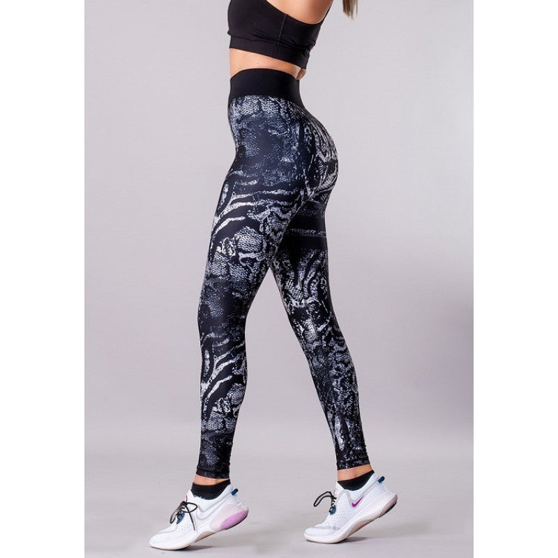 Shapelab Hunter Black Straps Leggings – Premium High-Waist Sculpting Leggings for Active & Casual Wear