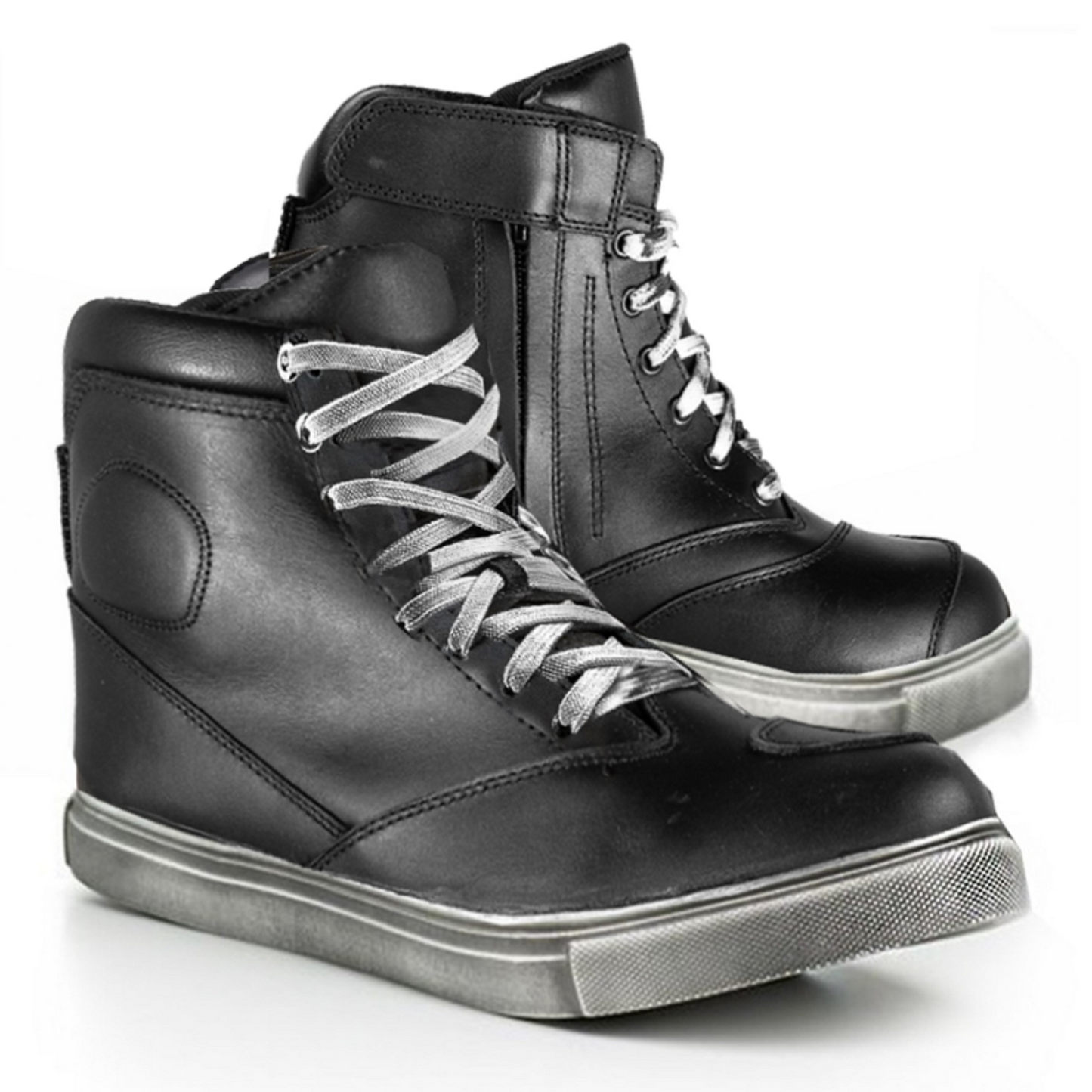 Urban Rider Black Touring Boots — Waterproof Genuine Leather, Breathable Membrane, Reinforced Ankle Protection, Anti-Shock Rubber Sole, YKK Zipper & Adjustable Cuff for Unisex