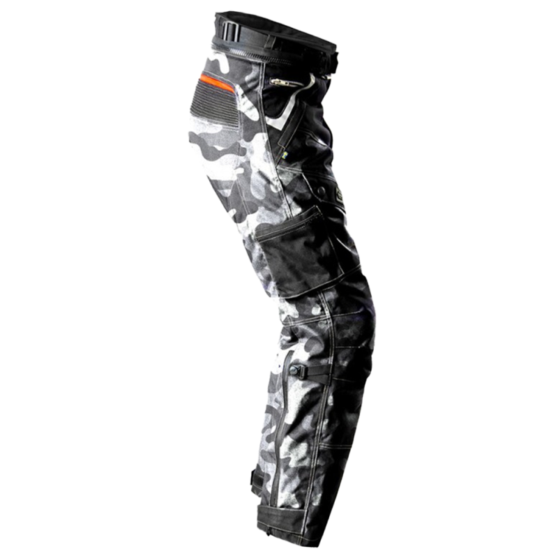 Camo White Ultimate Motorcycle Pants – Waterproof, Windproof, All-Weather Riding Trousers with CE Armor & Reinforced Protection