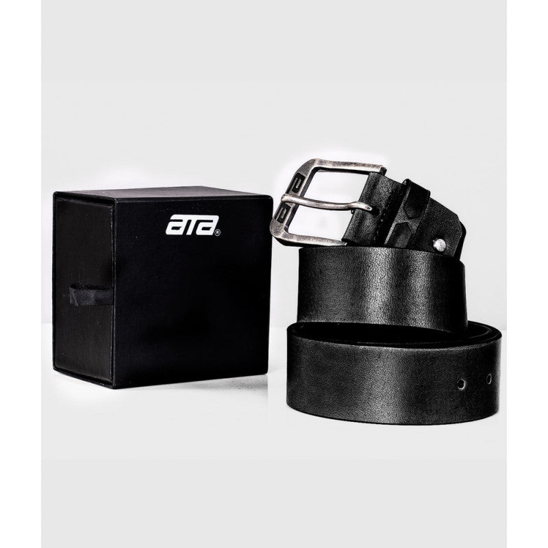 Premium Black Motorcycle Leather Belt Rugged & Stylish Rider Accessory with Durable Metal Buckle Genuine Leather Gear