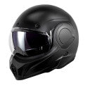 TOUR REVERSE FLIP MODULAR JET BLACK MATT OPENABLE MOTORCYCLE HELMET