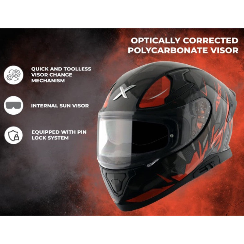 Premium Motorcycle Helmet with Clear Visor, Ventilation – Lightweight, Comfortable & Durable