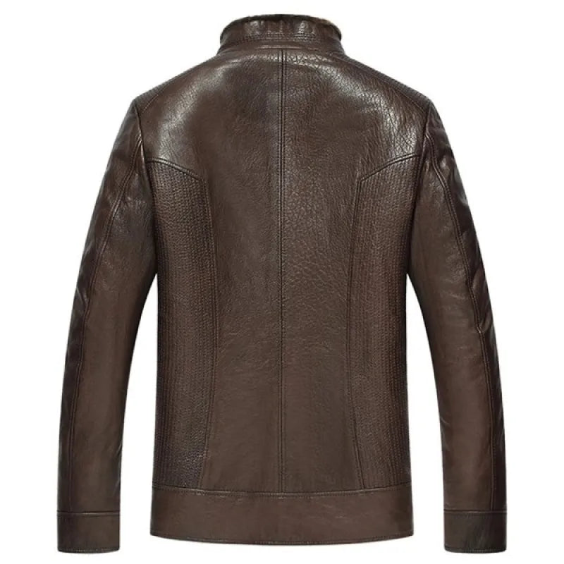 Supreme AV8 Saint Men’s Shearling Brown Winter Leather Jacket – Vintage Cowskin, Soft Fur Lining, Multiple Pockets