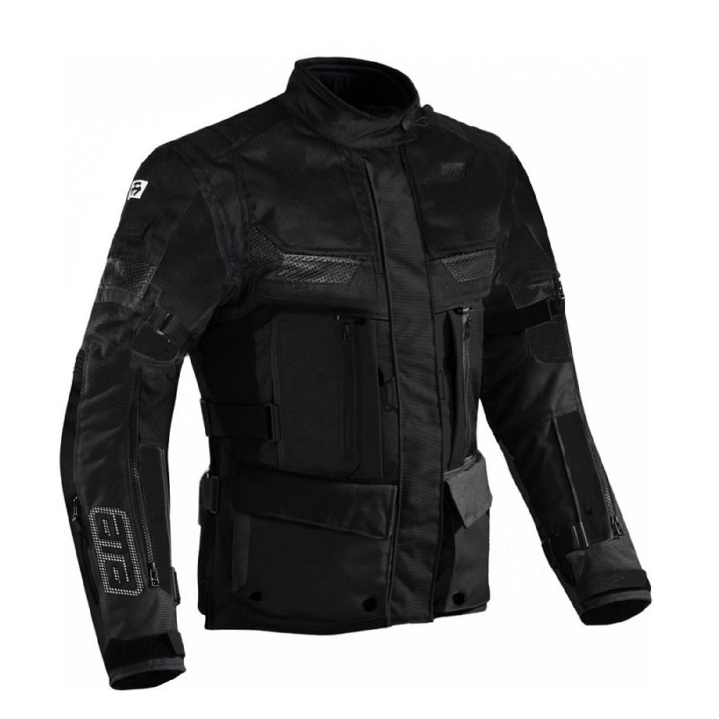 Guardian Full Black Touring Motorcycle Jacket Waterproof, All Season Riding Gear with CE Armor & Thermal Liner