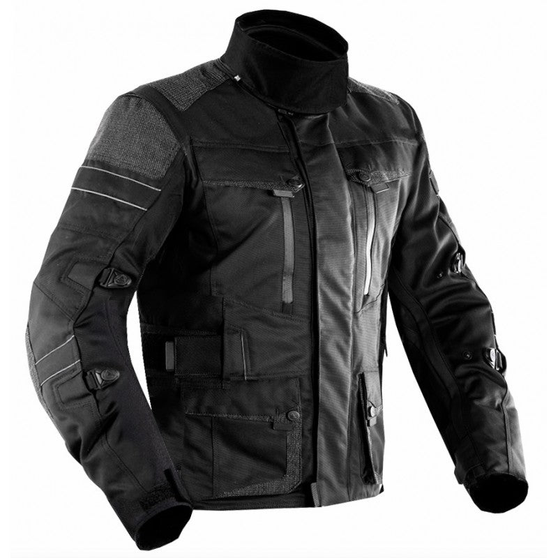Premium Dynatech Black Motorcycle Jacket All-Weather, Waterproof, Windproof, CE Armored Touring Gear for Every Season Ride