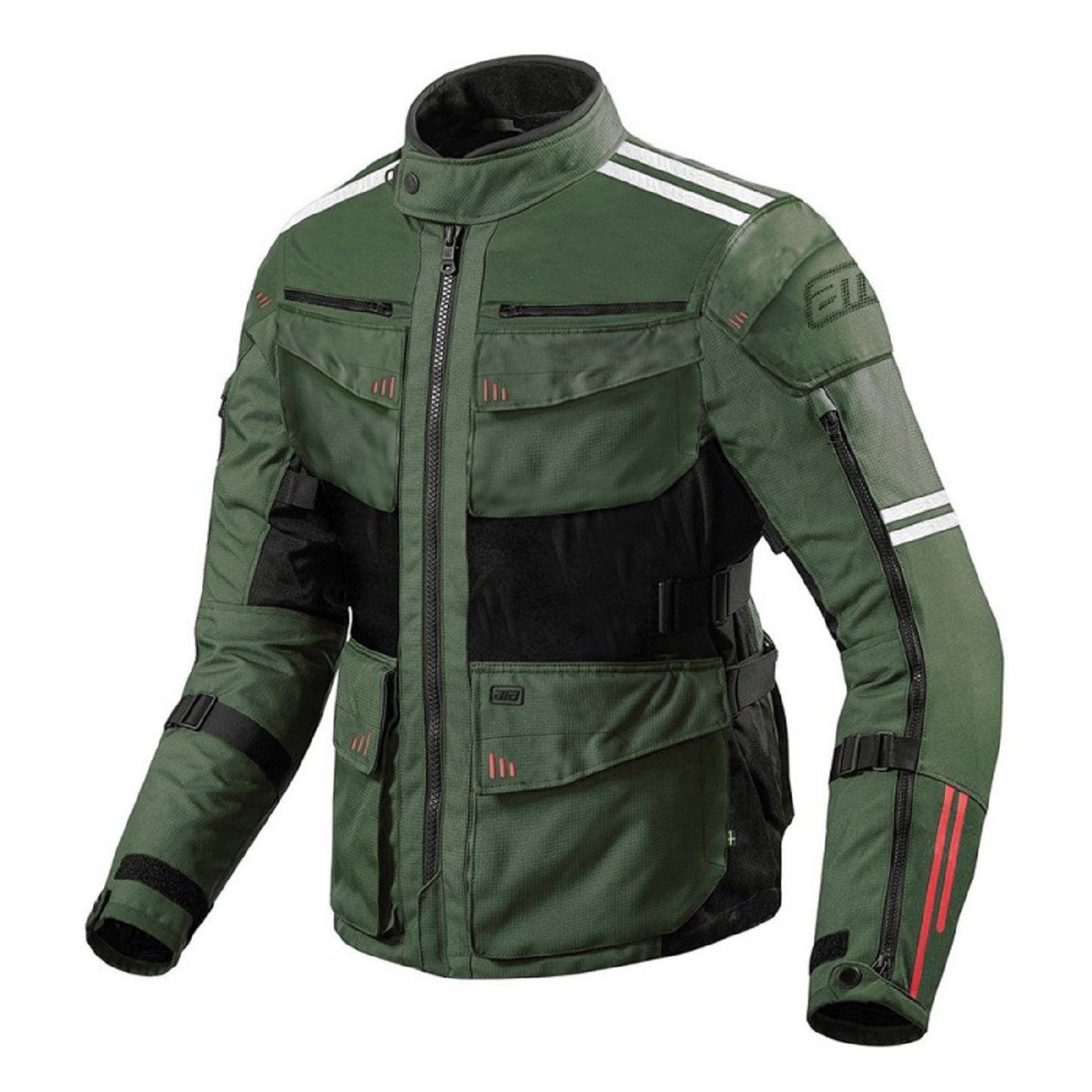 Roadway Army Green All-Weather Motorcycle Touring Jacket – Waterproof, Windproof, CE-Certified, Durable, Comfortable Riding Gear
