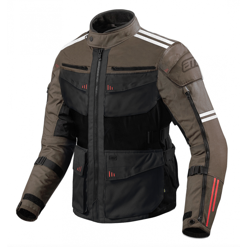 Roadway Combo 365 Sand Brown/Black Touring Jacket – CE Armored, Waterproof, Windproof, All-Season Adventure Motorcycle Gear