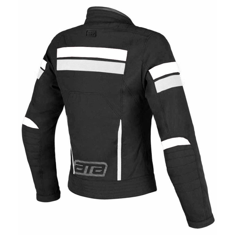 Lady Werona Women's Motorcycle Jacket White Textile Riding Jacket with CE Armor Waterproof Breathable & Stylish Fit