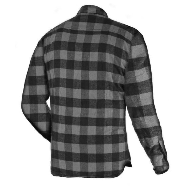 Women’s Grey Flannel Motorcycle Shirt with DuPont™ Kevlar® – CE Certified EN 17092-4:2020 – Armoured, Water-Repellent, Casual Riding Shirt (XXS–6XL)