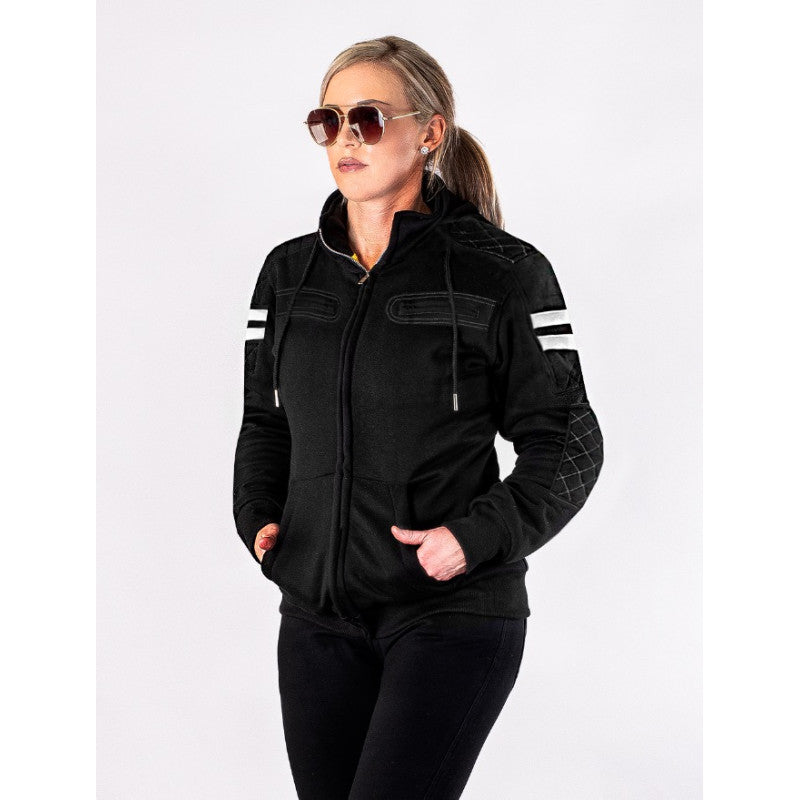 Premium Lady Rival Motorcycle Hoodie – Waterproof, CE Level-2, Full Kevlar Lining