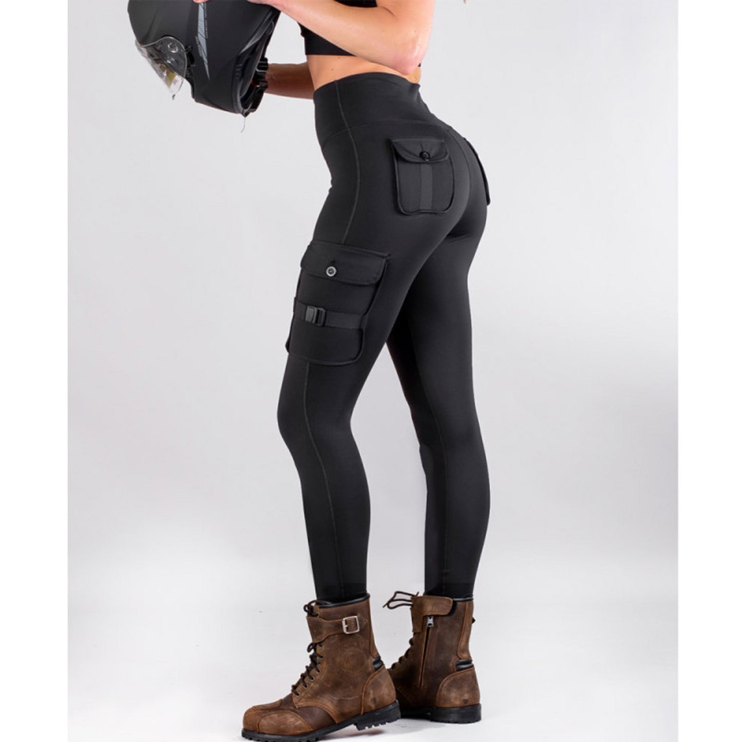 Biker Lady Cargo touring motorcycle legging (CE 17092) – High-Waisted, 4-Way Stretch, Breathable & Antimicrobial Performance Tights