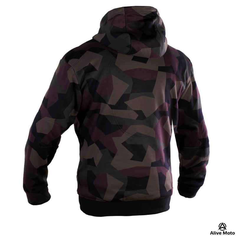 MC Premium Camo Forest Motorcycle Hoodie – CE Level-2 Protection & DuPont™ Kevlar® Lining