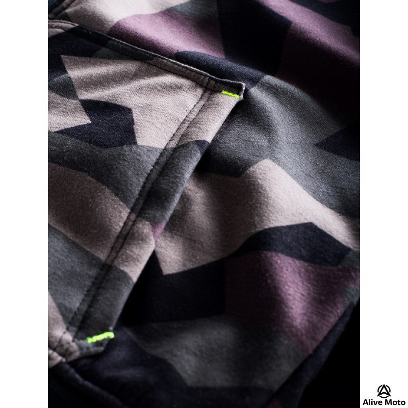 MC Premium Camo Forest Motorcycle Hoodie – CE Level-2 Protection & DuPont™ Kevlar® Lining