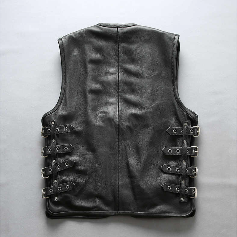 Premium biker supreme HD leather vest Premium Cowhide, Classic Biker Style with Pockets & Patch-Ready Back