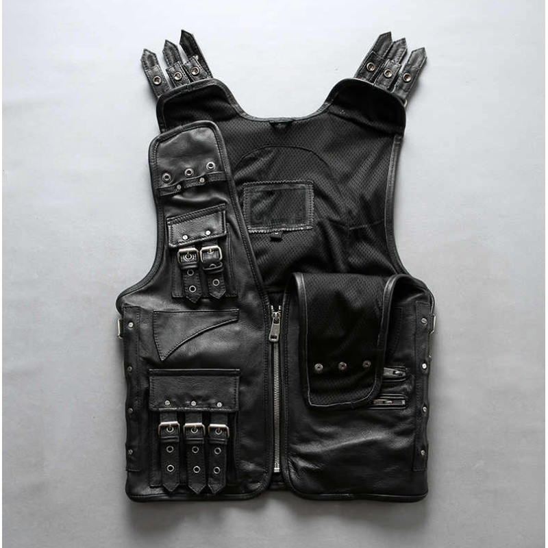Premium biker supreme HD leather vest Premium Cowhide, Classic Biker Style with Pockets & Patch-Ready Back